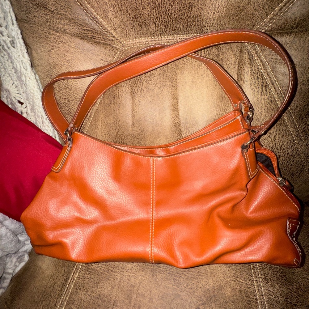 Tommy Hilfiger Camel Brown Genuine Leather Shoulder Bag